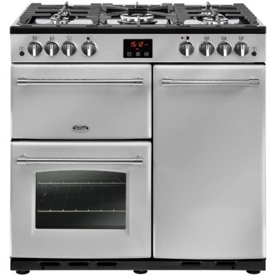 Belling Farmhouse 90GT 90cm Gas Range Cooker in Silver 444444128 Belling Farmhouse 90GT 90cm Gas Range Cooker in Silver 444444128
